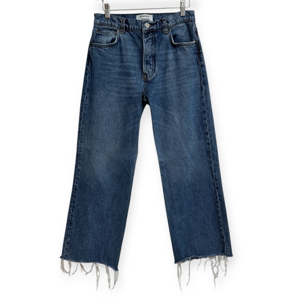 Reformation Sydney Wash Button Fly Wide Leg Jeans
